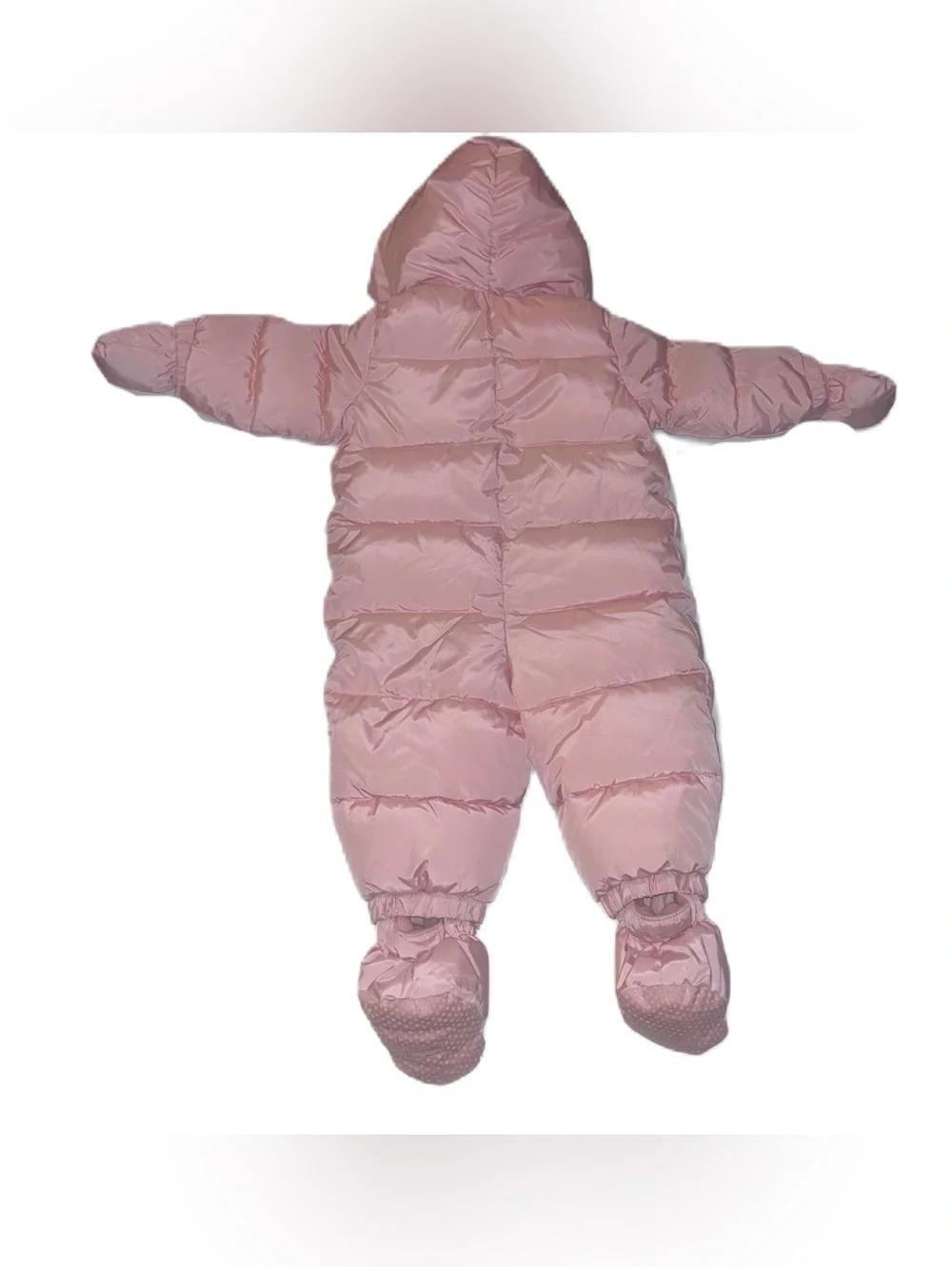 Baby GAP Baby Pink Hooded Quilted Ski Suit fleece Insulated Jumpsuit 6-12 months